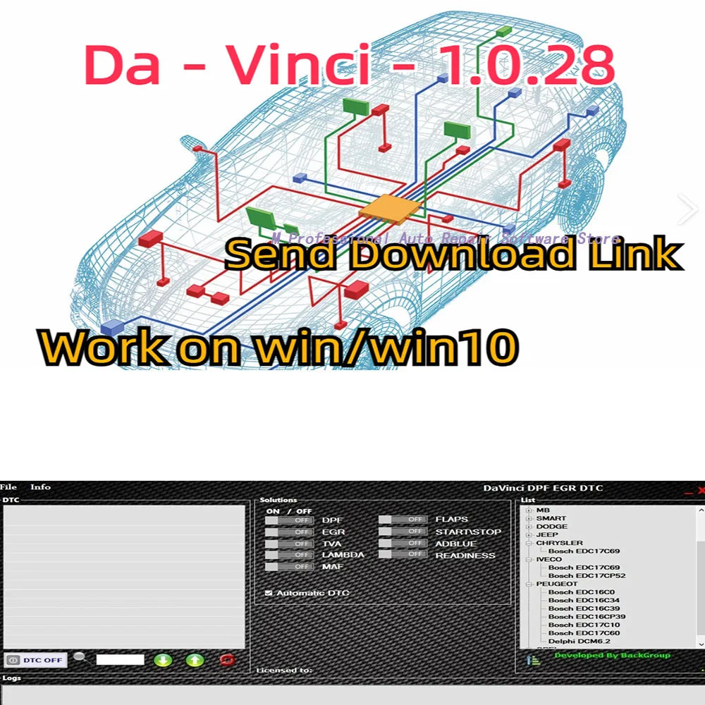 Davinci 1.0.28 Software, repair diagnostics, activate infinite usage, Work on WIN7/10/11pro/Ultimate