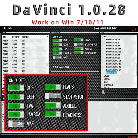 Davinci 1.0.28 Software， repair diagnostics， activate infinite     usage， Work on WIN7/10/11pro/Ultimate